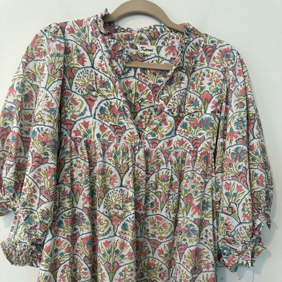 Karni Floral Boho Maxi Dress 2XL - Picture 2 of 8